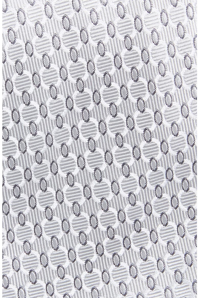 Geometric Silk Tie, Alternate, color, LIGHT GREY