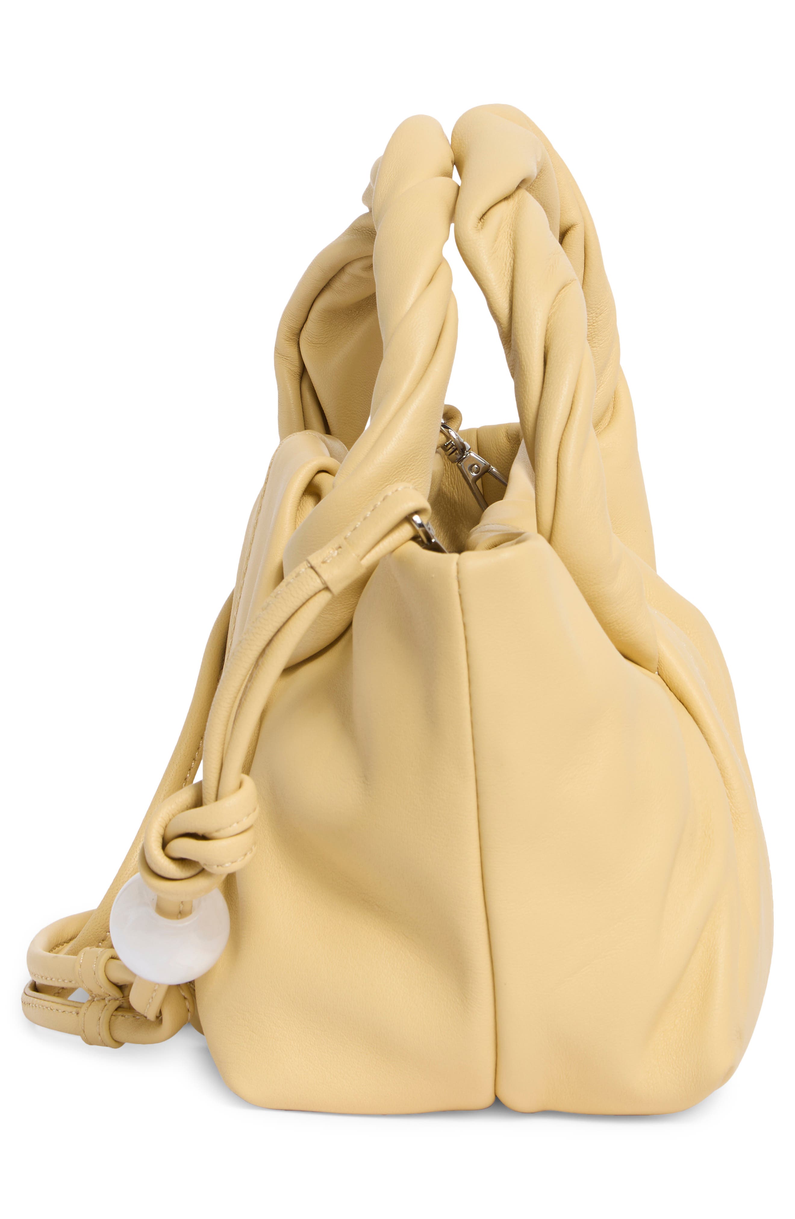 Small Cozy Leather Handbag, Alternate, color, BABY YELLOW