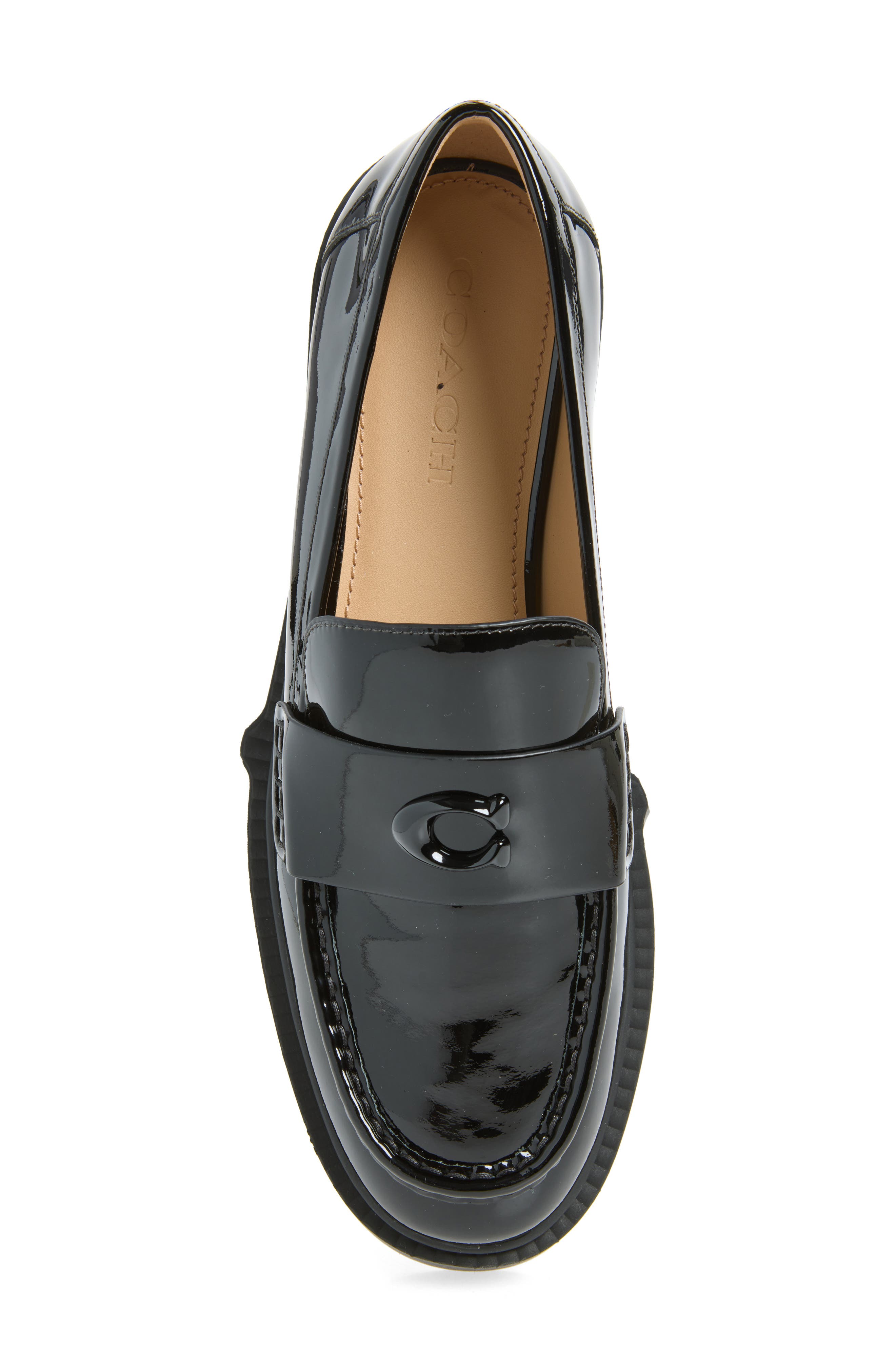 Leah Patent Leather Platform Loafer, Alternate, color, BLACK PATENT