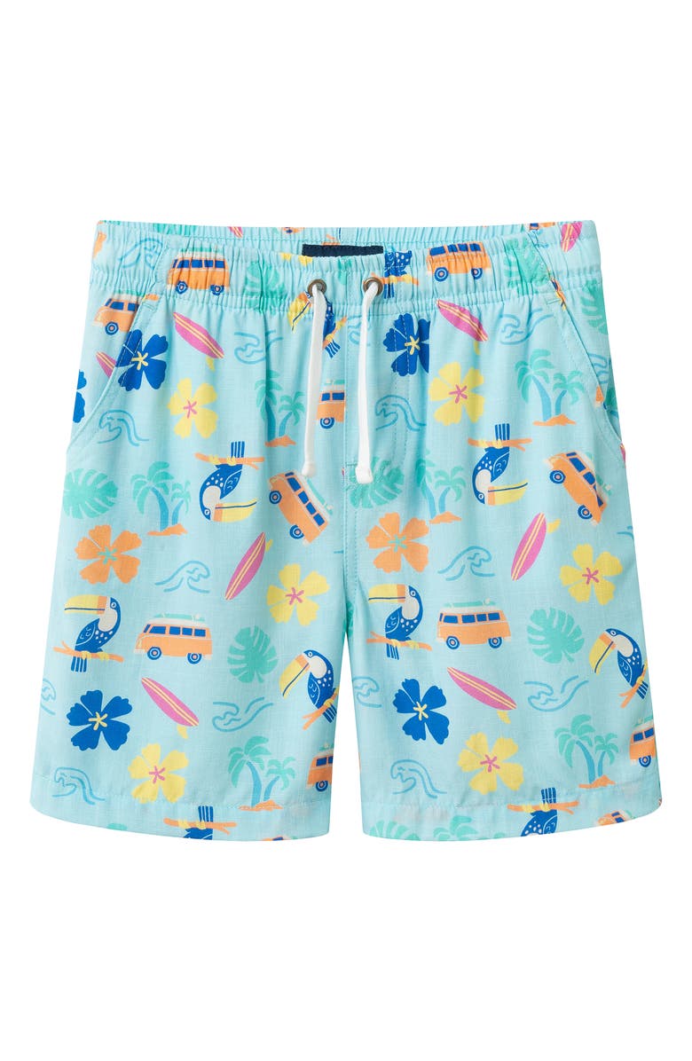 Andy & Evan Kids' Short Sleeve Button-Up Shirt & Shorts Set, Alternate, color, Aqua Beach