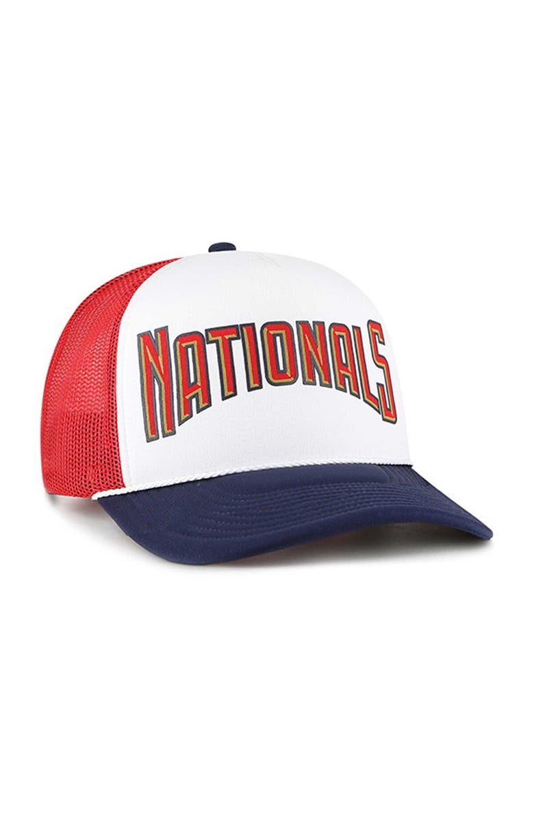 '47 Men's '47 White Washington Nationals Foam Front Script Trucker Snapback Hat, Alternate, color, White