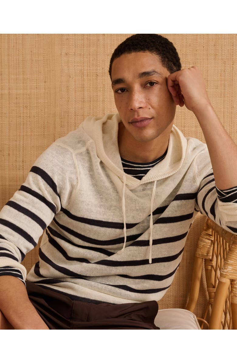 Onia Frank Hooded Sweater, Alternate, color, Midnight/Egret