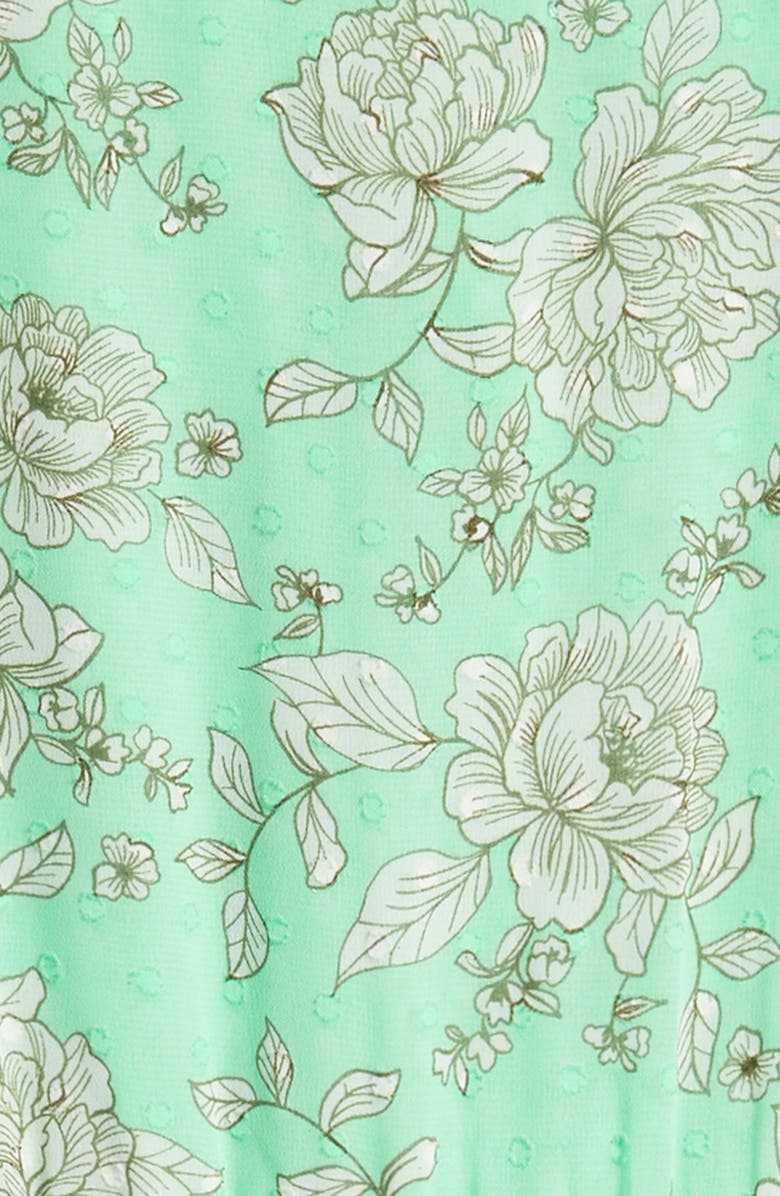 LOVE, NICKIE LEW Kids' Floral Flutter Sleeve Chiffon Dress, Alternate, color, 