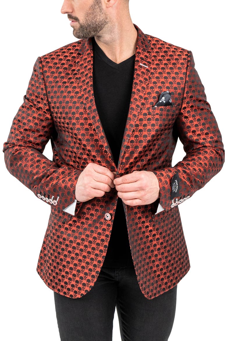 Skull Sport Coat, Alternate, color, ORANGE
