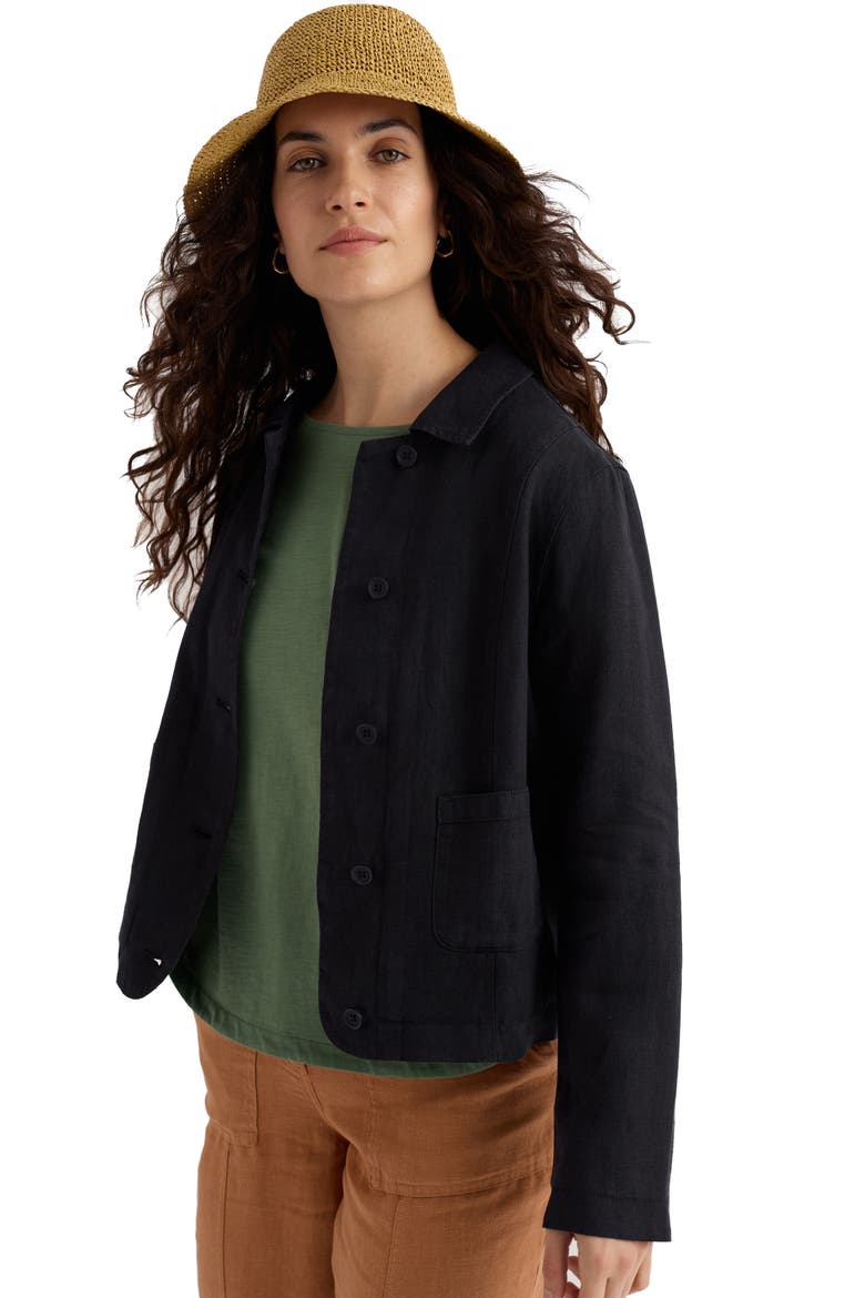 Arame Linen Jacket, Alternate, color, INKWELL