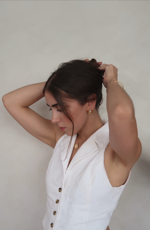 Joiana Jewelry Stamp Coin Earrings In Gold