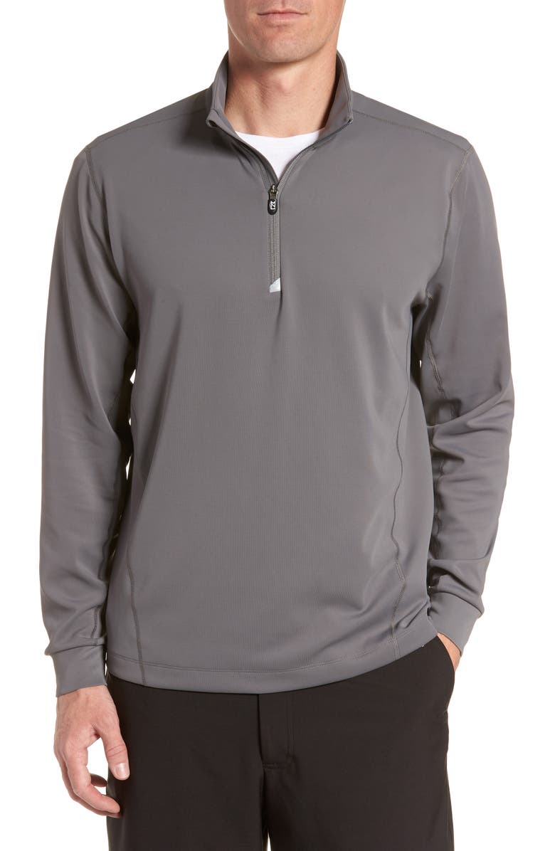 Cutter & Buck Traverse Stretch Quarter Zip Pullover, Main, color, Elemental Grey