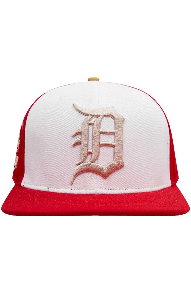 PRO STANDARD Men's Pro Standard White/Red Detroit Tigers Strawberry Ice Cream Drip Snapback Hat, Alternate, color,