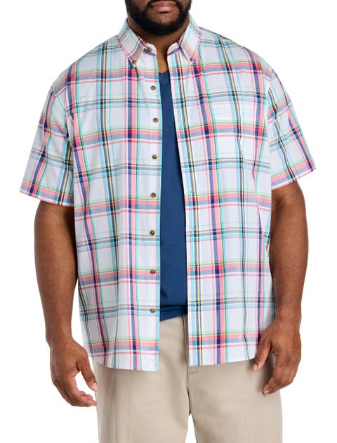 Big & Tall Easy-care Large Plaid Sport Shirt V3