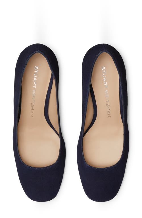 Stuart Weitzman Maeve Suede Block-heel Pumps In Nice Blue