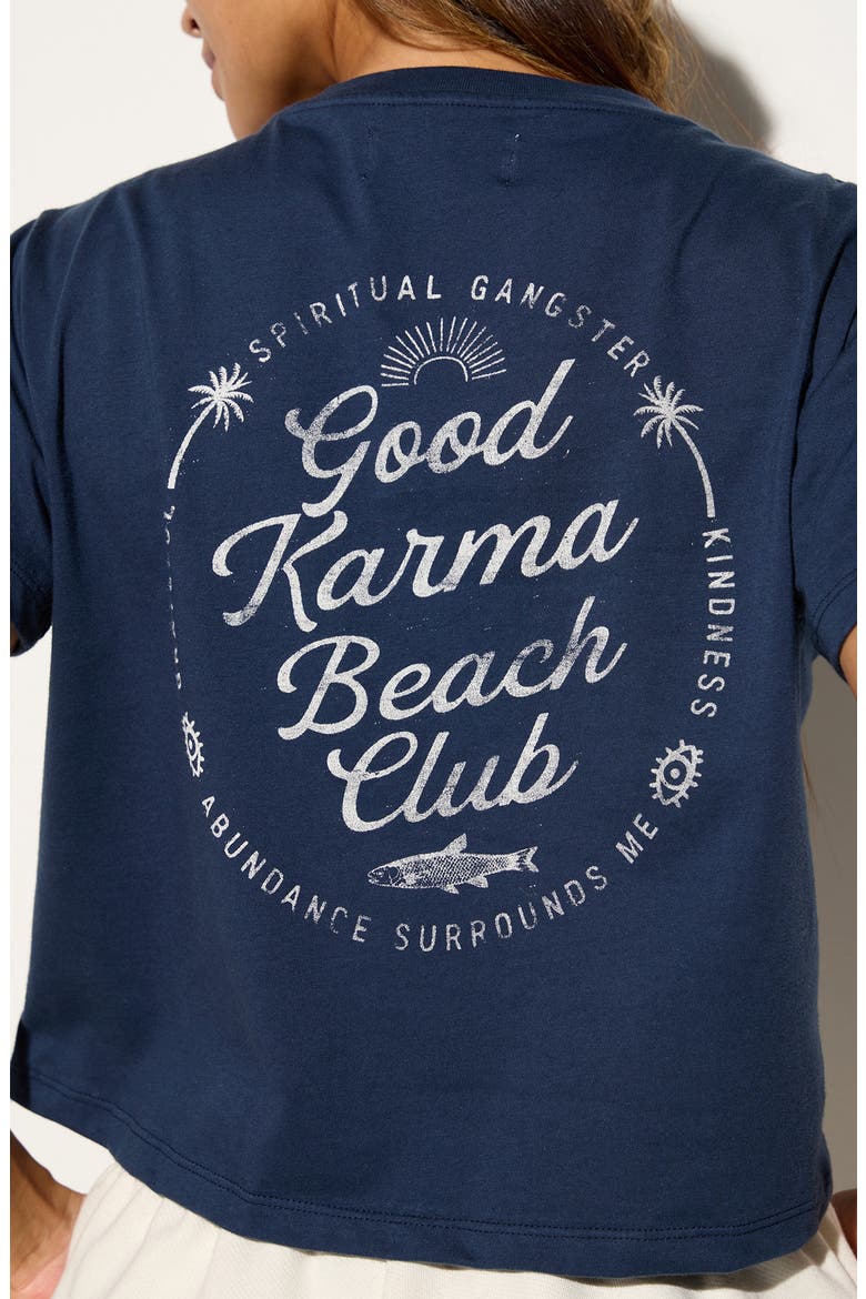 Beach Club Crop Graphic Cotton T-Shirt, Alternate, color, INDIGO