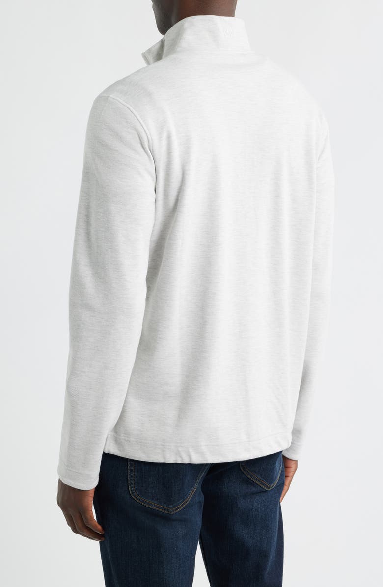 Johnston & Murphy Icon Reversible Cotton Blend Quarter Zip Pullover, Alternate, color, White/ Storm