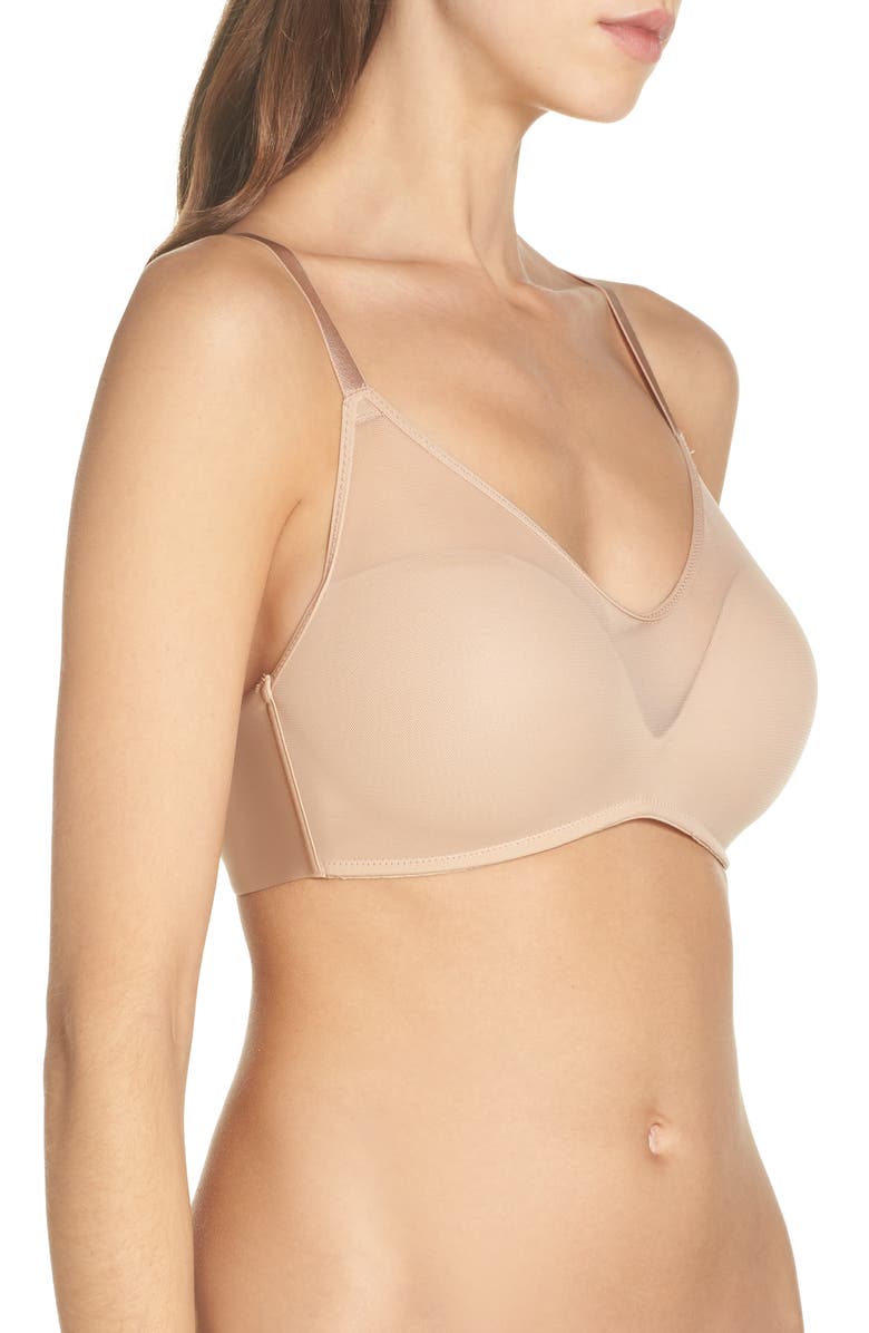Le Mystère Sheer Illusion Wireless Bra, Alternate, color, Natural