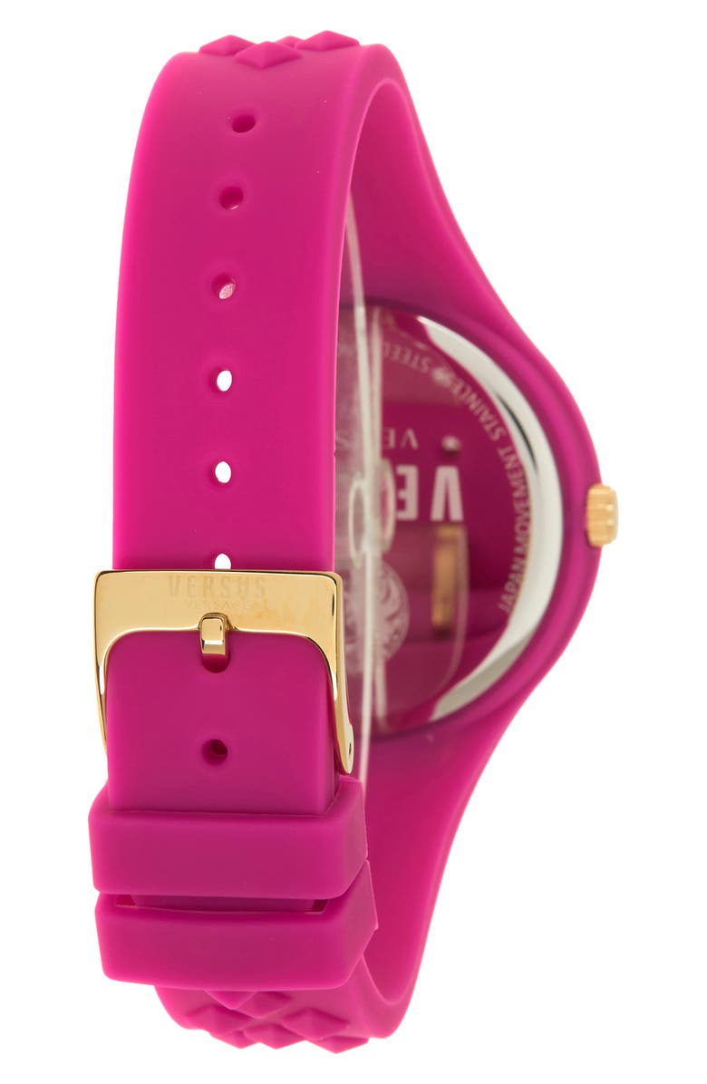 VERSUS Versace Women's Versus Fire Island Lion Silicone Strap Watch, 39mm, Alternate, color, 