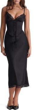 HOUSE OF CB Salma Corset Satin Slipdress