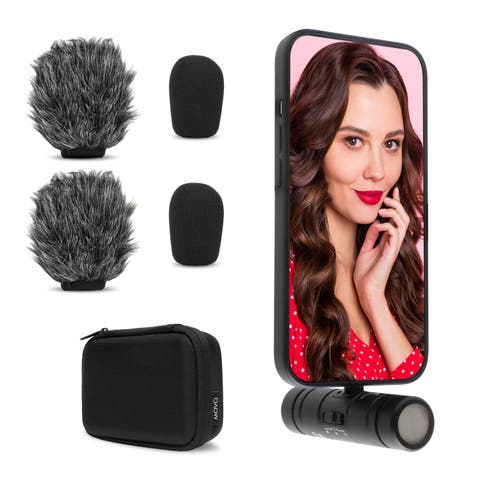 DoubleMic-DI Dual Capsule Microphone for iPhone- Two-Sided Cardioid Condenser Mic for Video Recording- Professional Microphone for iPhone, iPad, iOS- Apple Lightning MFi Certified