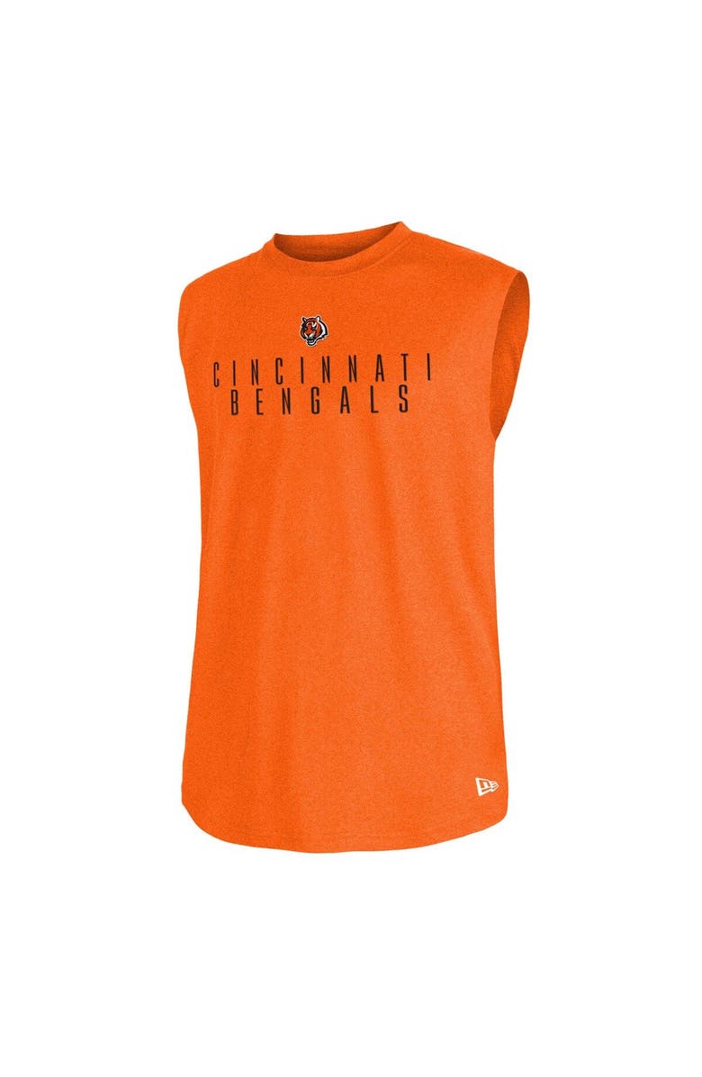 New Era Men's New Era Orange Cincinnati Bengals Team Muscle Tank Top, Alternate, color,