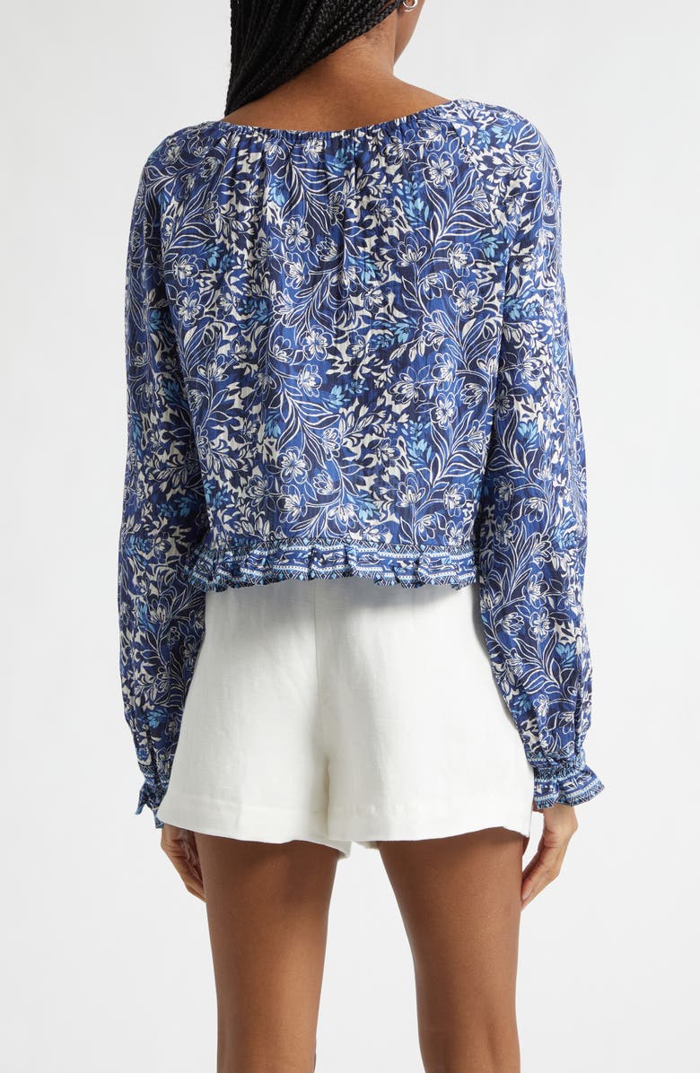 Ramy Brook Farah Floral Crop Pullover, Alternate, color, Navy Floral