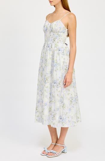 Scarlet Floral Cotton Midi Dress