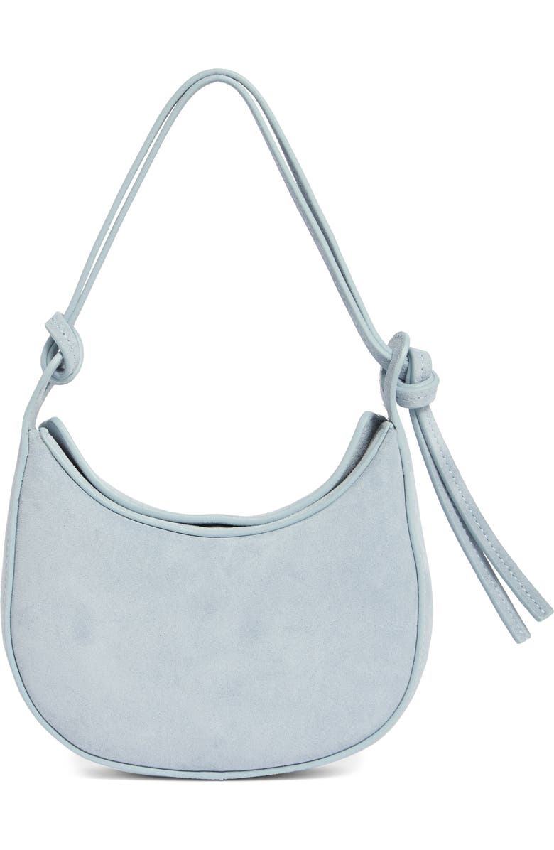 Reformation Mini Rosetta Leather Shoulder Bag, Main, color, Mist Suede