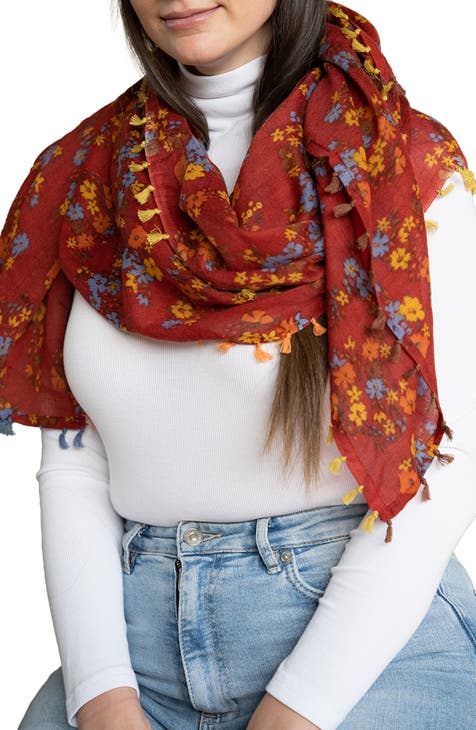 Floral Wool Scarf