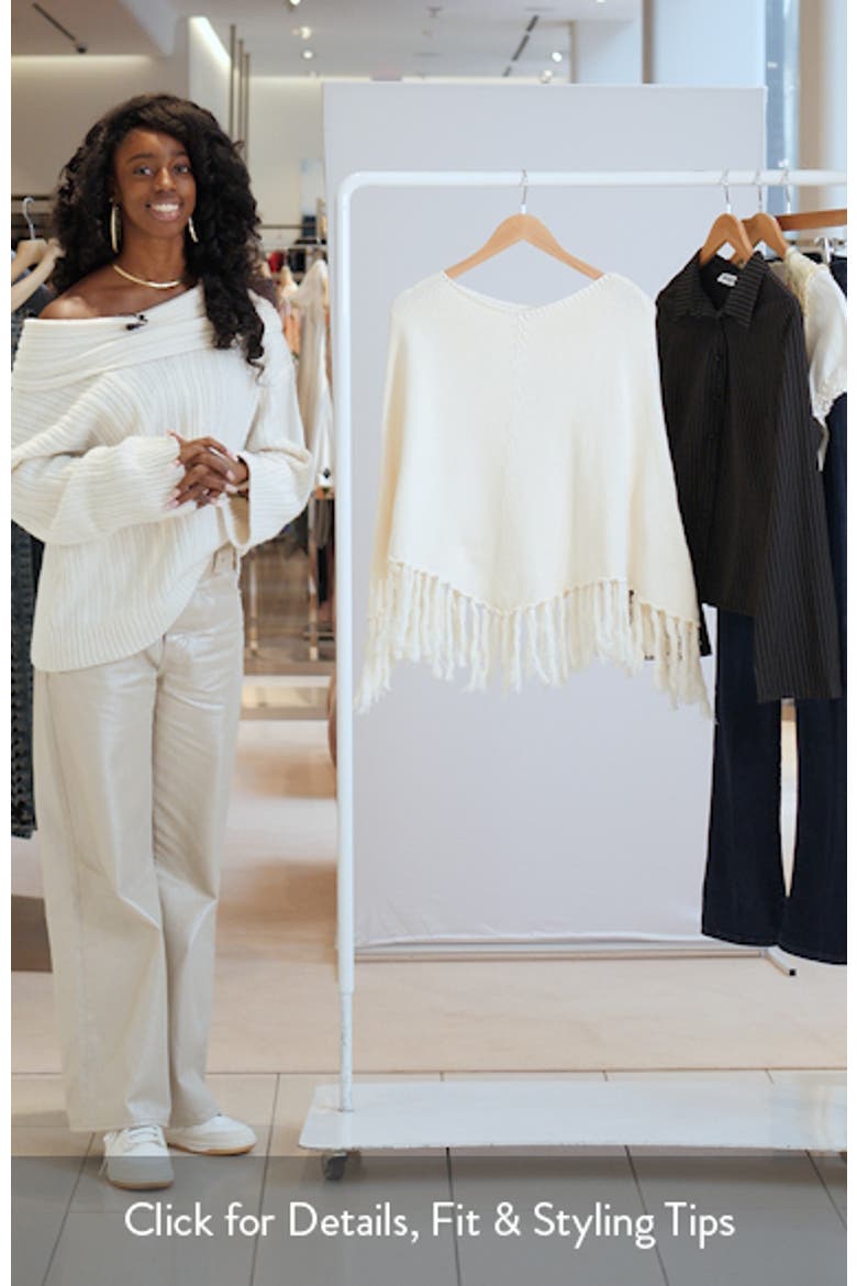 Kamila Fringe Trim Cotton Poncho video