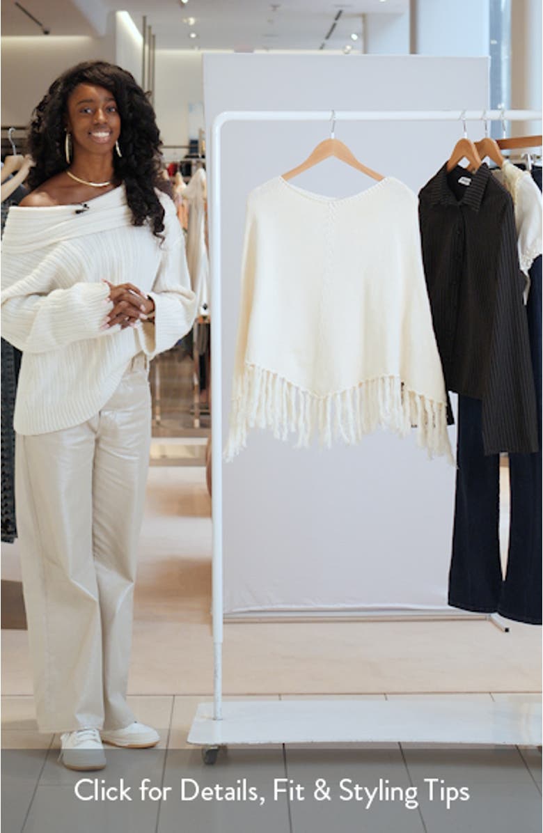 Kamila Fringe Trim Cotton Poncho, sales video thumbnail