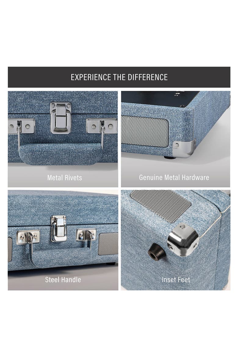Cruiser Plus Record Player, Alternate, color, WASHED DENIM