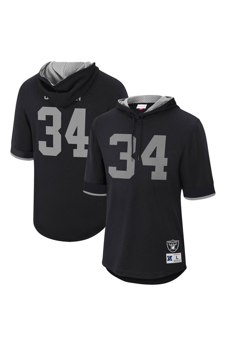 Mitchell & Ness Men's Mitchell & Ness Bo Jackson Black Los Angeles Raiders Retired Player Mesh Name & Number Hoodie T-Shirt, Main, color,