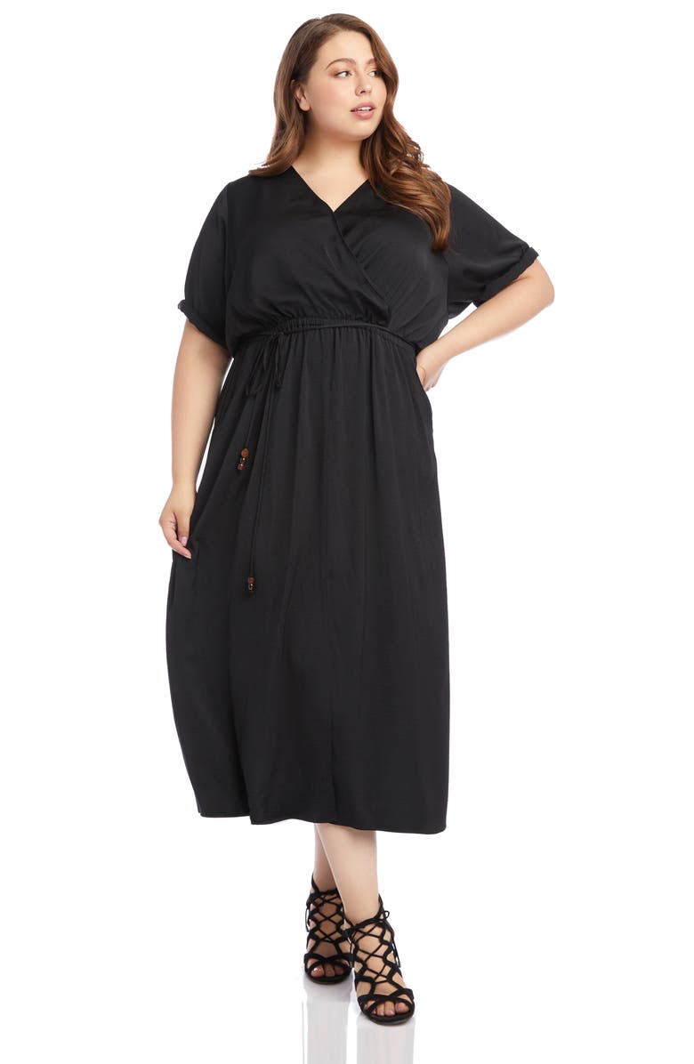 Karen Kane Cuffed Sleeve Midi Dress, Alternate, color,