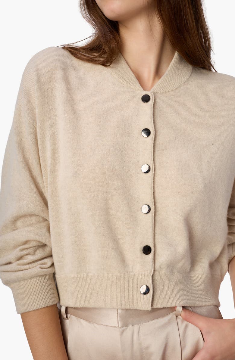 CAMI NYC Marcela Boxy Cashmere Cardigan, Alternate, color, Bone