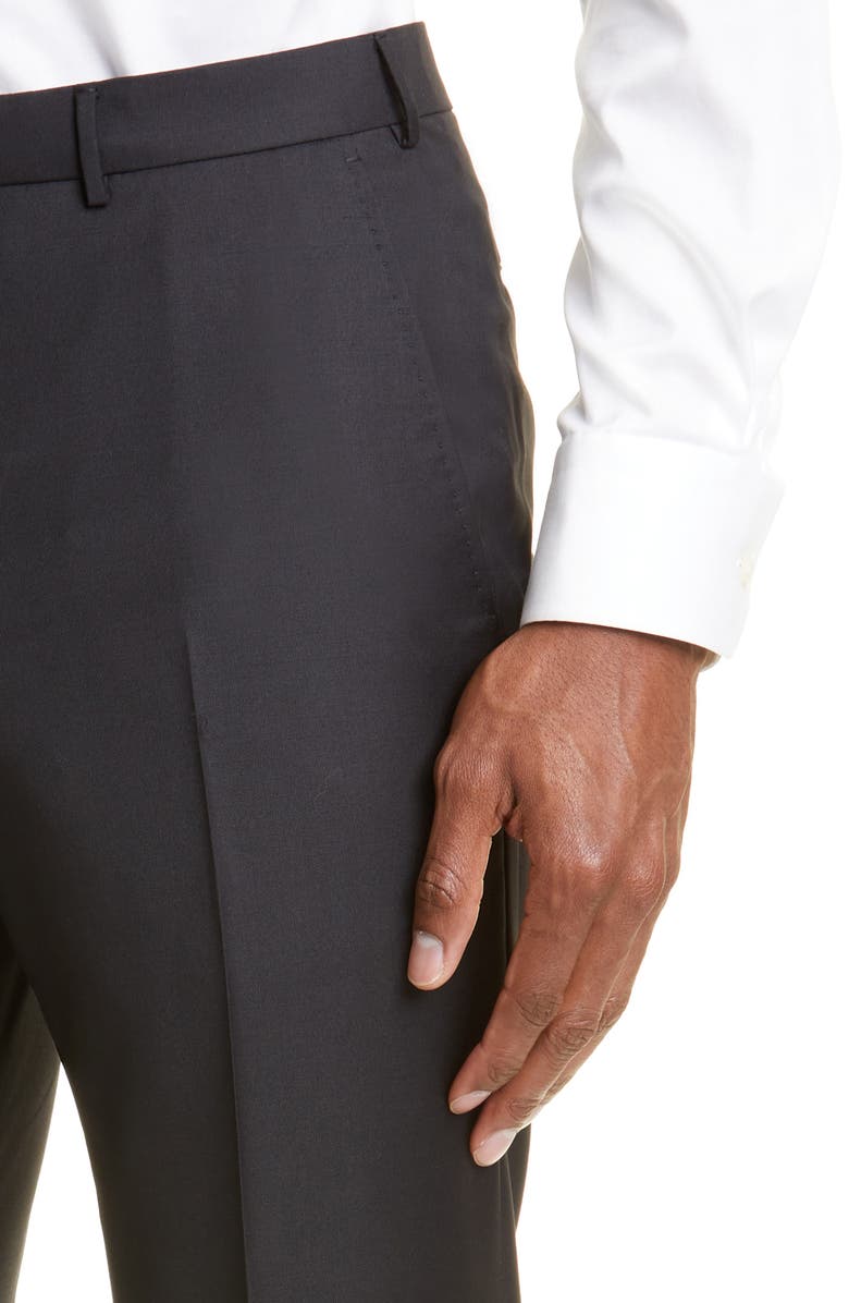 ZEGNA Flat Front Slim Fit Wool Pants, Alternate, color, 