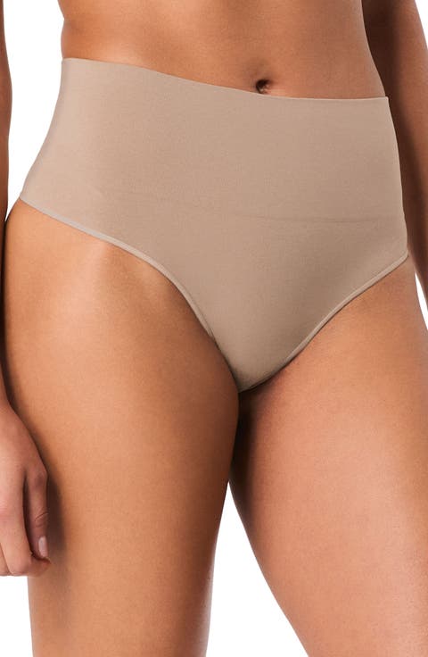 High Waist Cotton Blend Thong