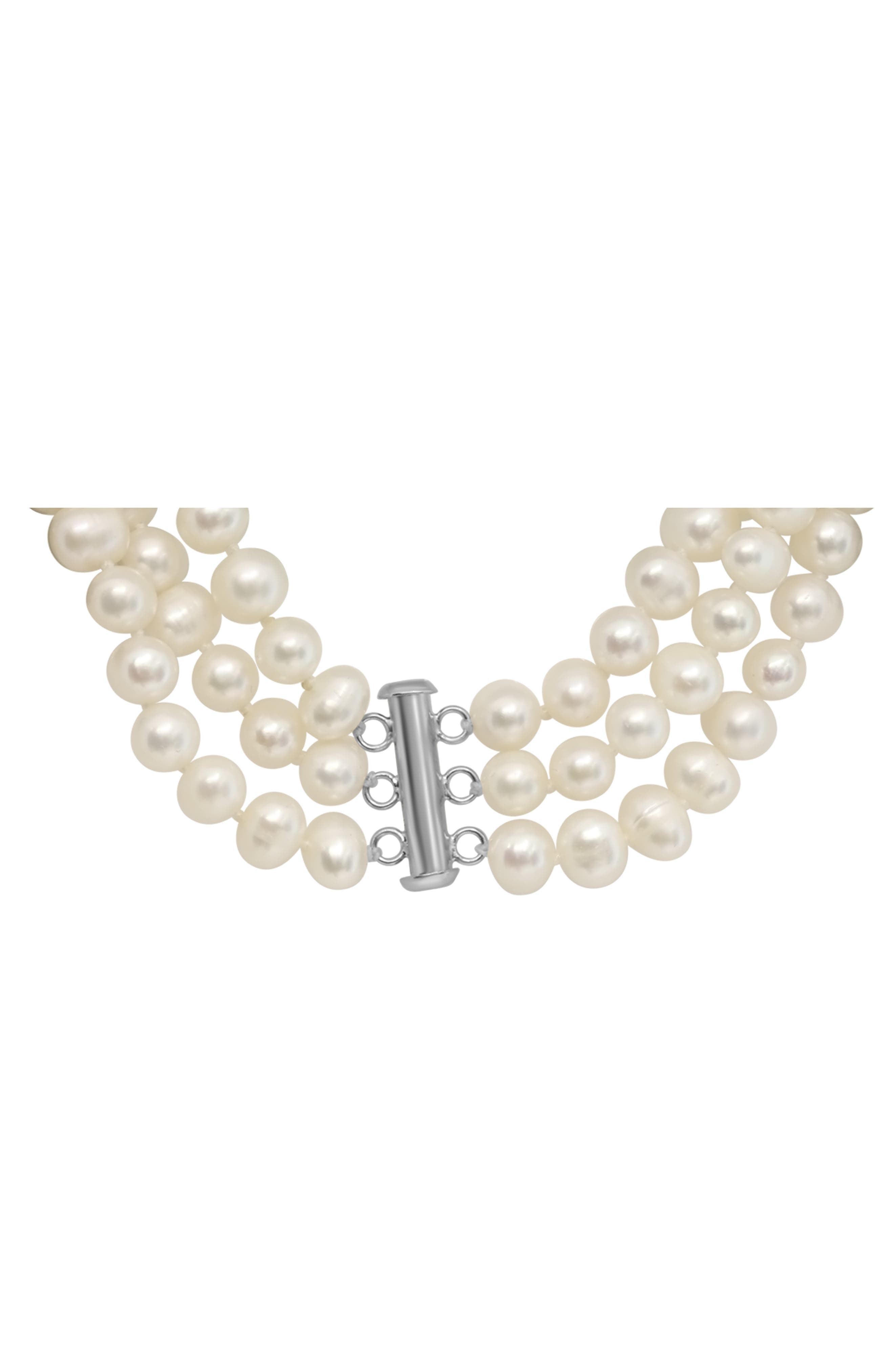 Freshwater Cultured Pearl Three Strand Necklace