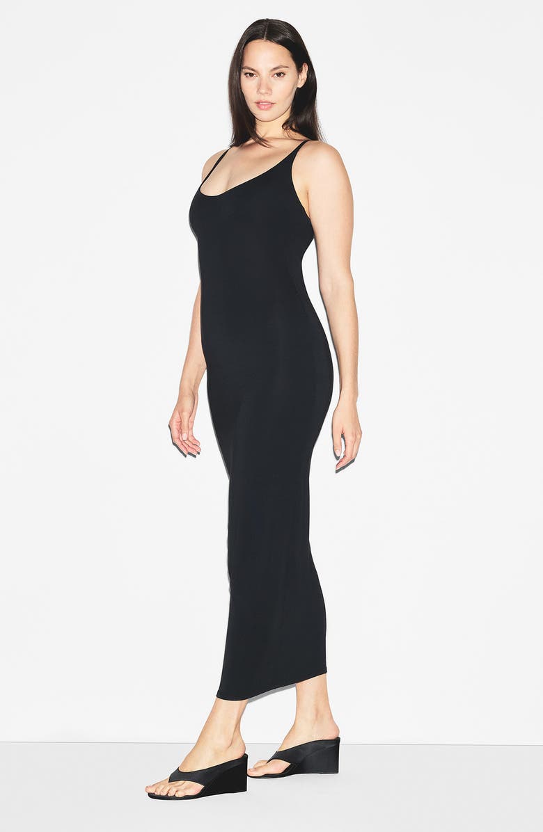SKIMS Smooth Lounge Skimpy Scoop Neck Maxi Dress, Alternate, color, Obsidian