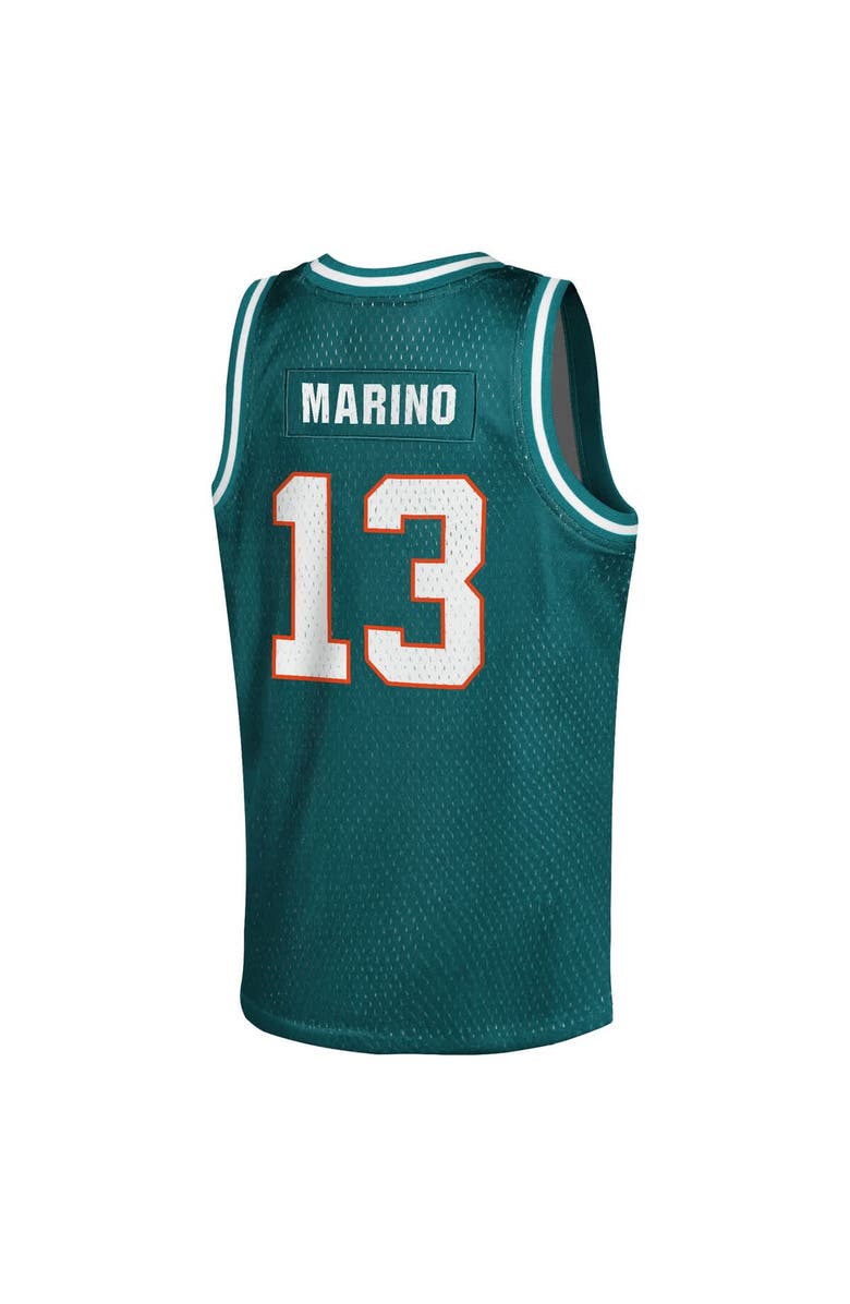 Mitchell & Ness Youth Mitchell & Ness Dan Marino Aqua Miami Dolphins Retired Player NFL Basketball Fashion Jersey, Alternate, color, Aqua