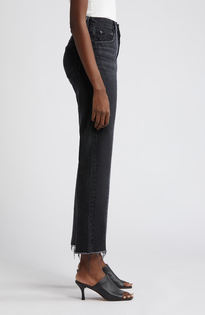 MOUSSY VINTAGE Hearthstone Fray Hem Ankle Jeans, Alternate, color, Black