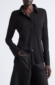 Courrèges Two Pocket Stretch Jersey Snap Front Shirt