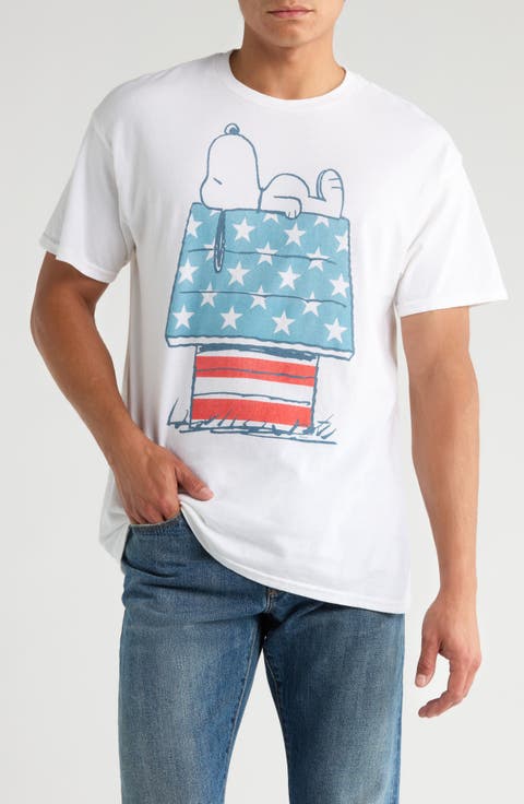 Peanuts® Snoopy American Flag Oversize Cotton Graphic T-Shirt