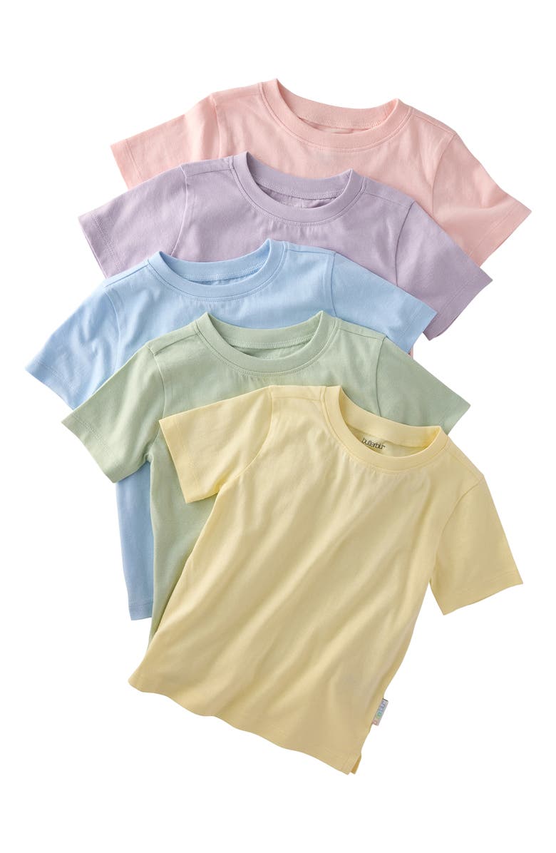 BUTTERBLU Taylor Assorted 5-Pack Organic Cotton T-Shirts, Main, color, Haze