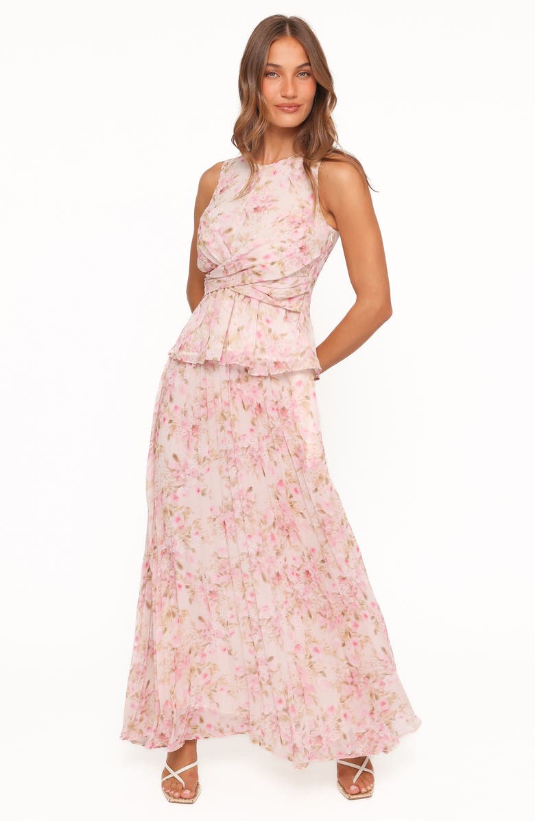 Petal & Pup Mena Pleated Maxi Skirt, Alternate, color, Blurred Pink Floral