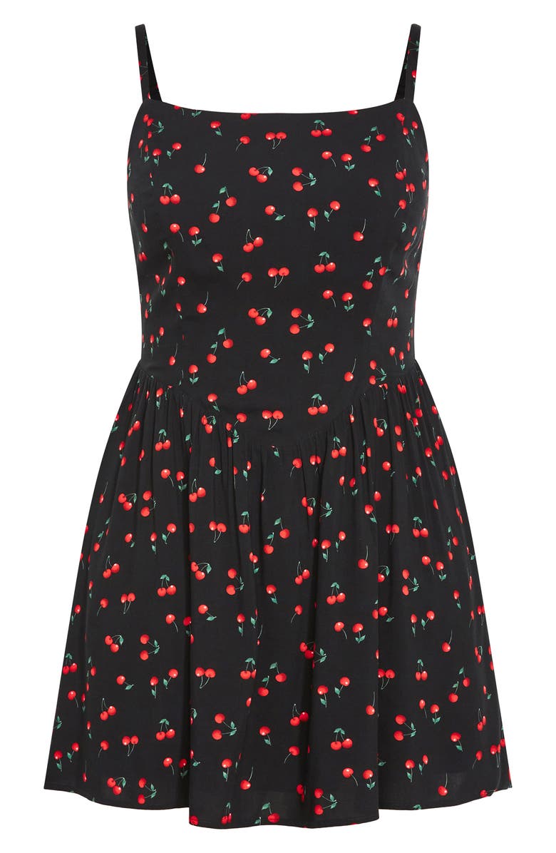 City Chic Jessie Cherry Print Maxi Dress, Alternate, color, Black Cherry