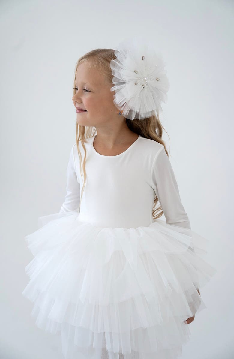 Mini Celebrities Ivy Open Back Fluffy Tutu Dress, Alternate, color, White Lily