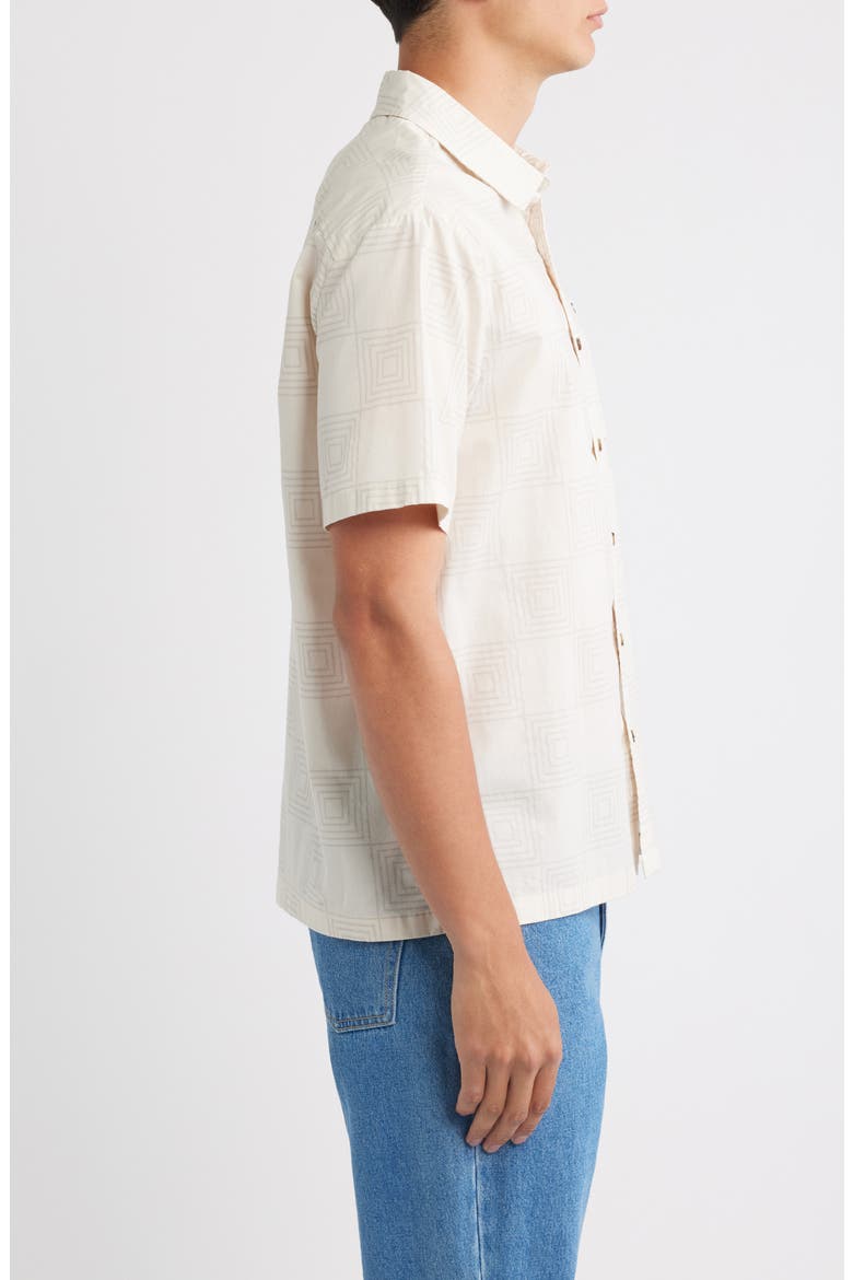 Cru Checker Short Sleeve Button-Up Shirt, Alternate, color, WHITECAP/ GEO CHECKER