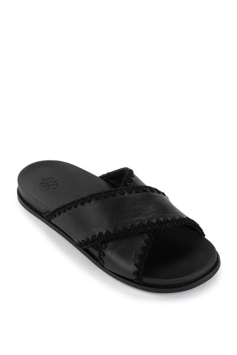 Penelope Leather Slip On Sandal