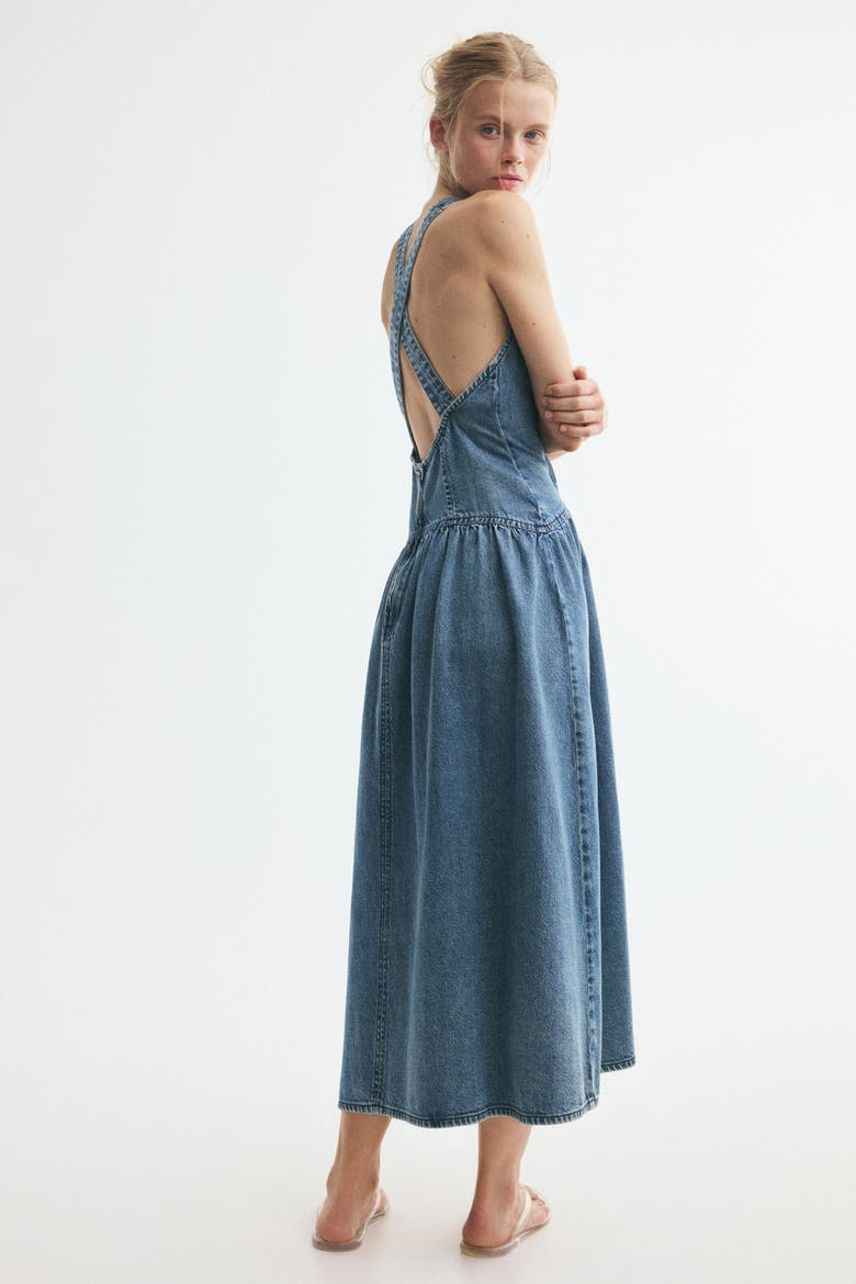 Denim Dress With Flared Skirt, Alternate, color, Denim blue