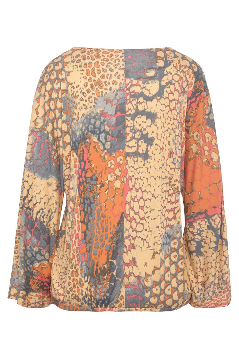 Printed Long Sleeve Top, Alternate, color, Orange Multi