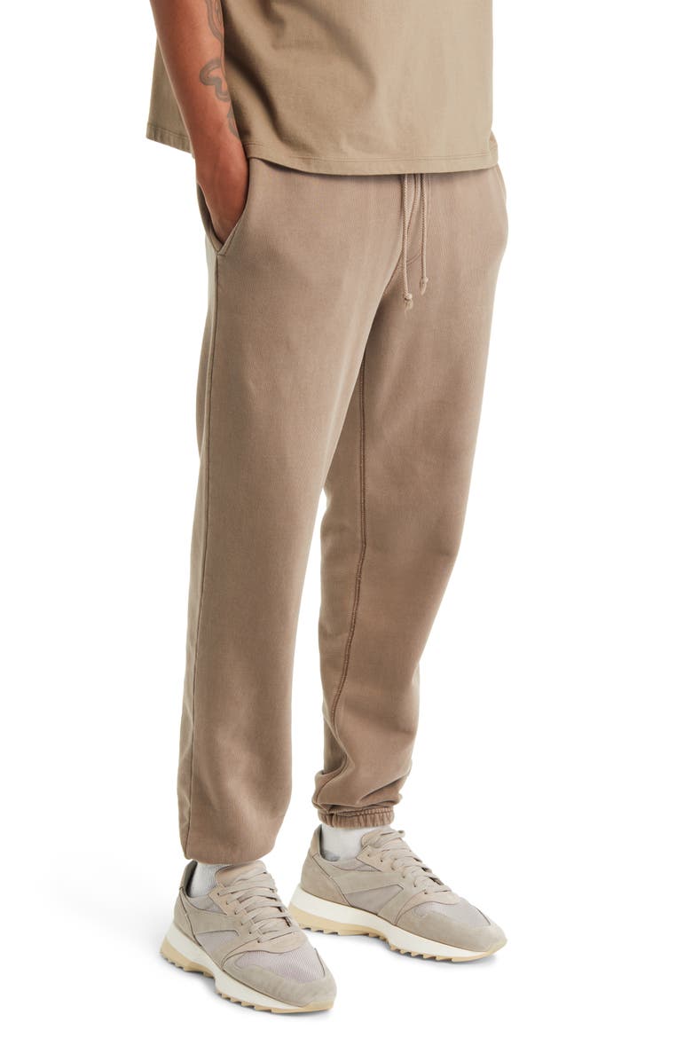 Core Organic Cotton Brushed Terry Sweatpants, Alternate, color, VINTAGE BROWN