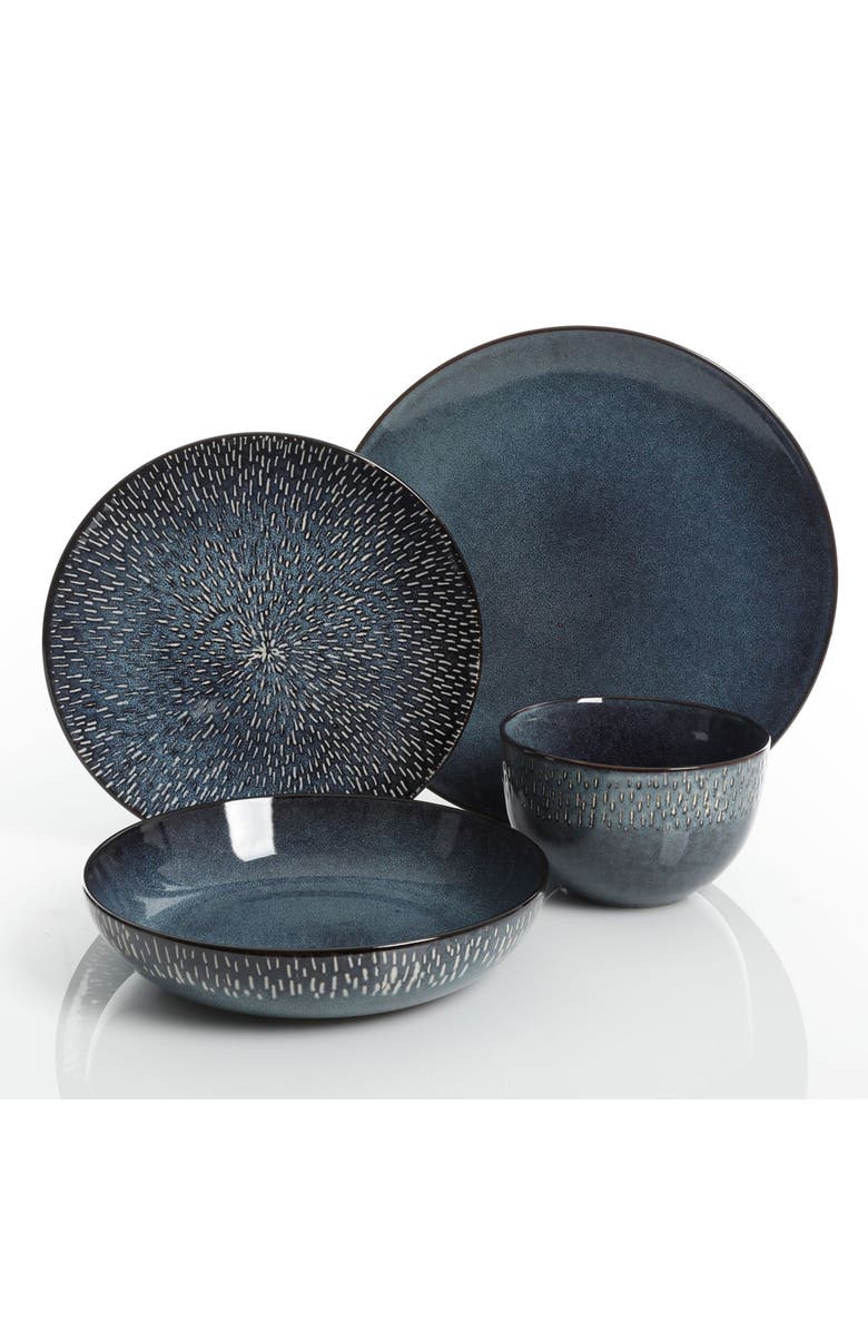 Gibson Elite Matisse 16-Piece Double Bowl Dinnerware Set, Alternate, color, Blue