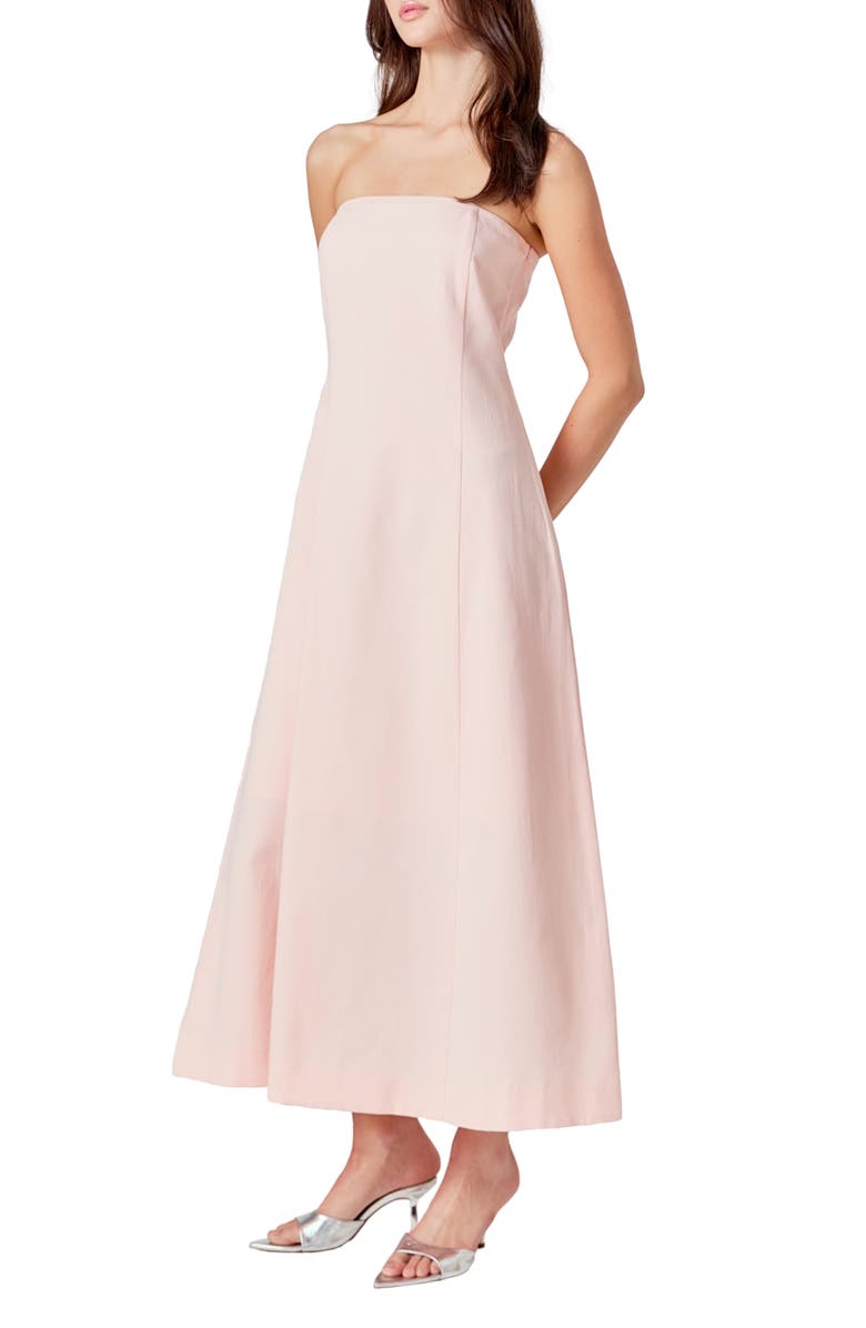 Endless Rose Strapless Linen Dress, Alternate, color, Pink